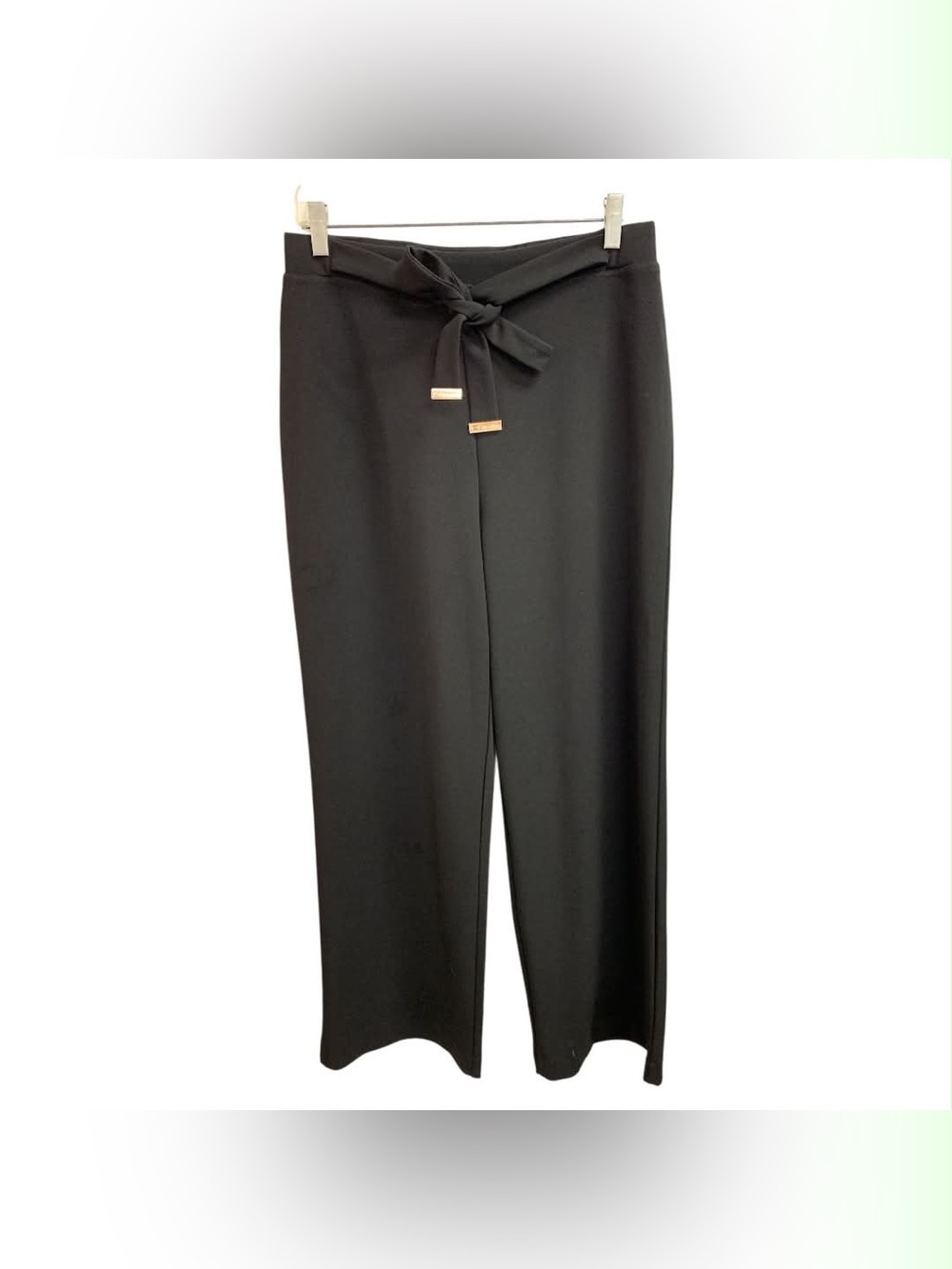 Tahari Black Wide-Leg Tie-Waist Pants Size M